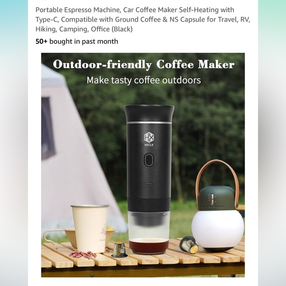 Portable Espresso Machine, Car Coffee Maker Self-Heating with Type-C, Compatible - Picture 3 of 15